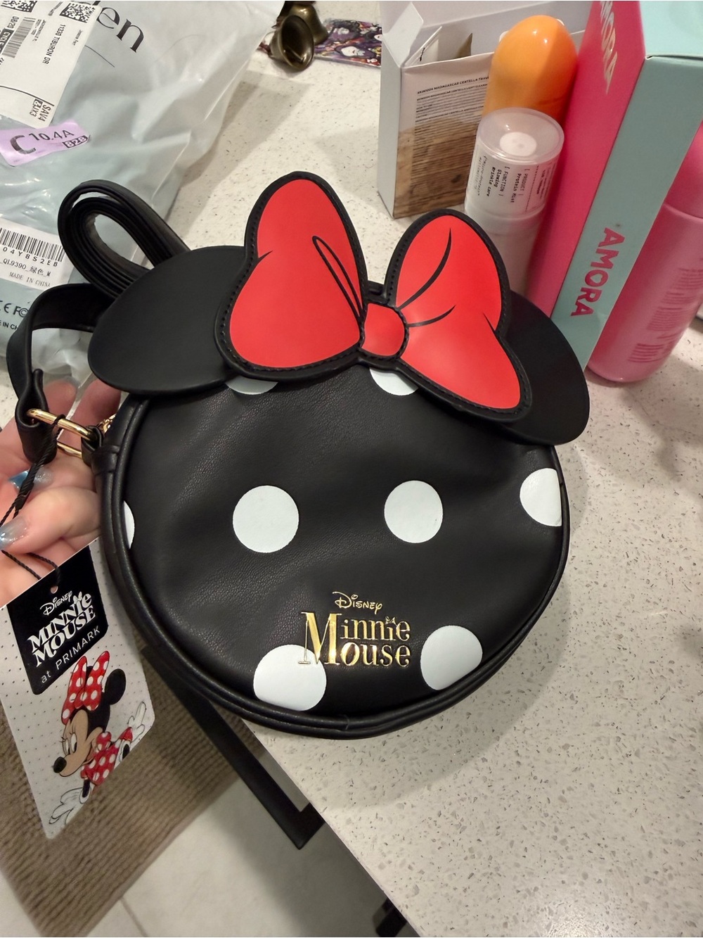 Disney Minnie Mouse Polka Dot Crossbody Bag - Black, White & Red